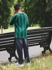 Blue/Teal Varsity Long Sleeve Heavyweight Varsity T-Shirt (3-16yrs) - Image 4 of 8