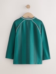Blue/Teal Varsity Long Sleeve Heavyweight Varsity T-Shirt (3-16yrs) - Image 6 of 8