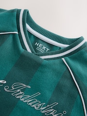 Blue/Teal Varsity Long Sleeve Heavyweight Varsity T-Shirt (3-16yrs) - Image 7 of 8