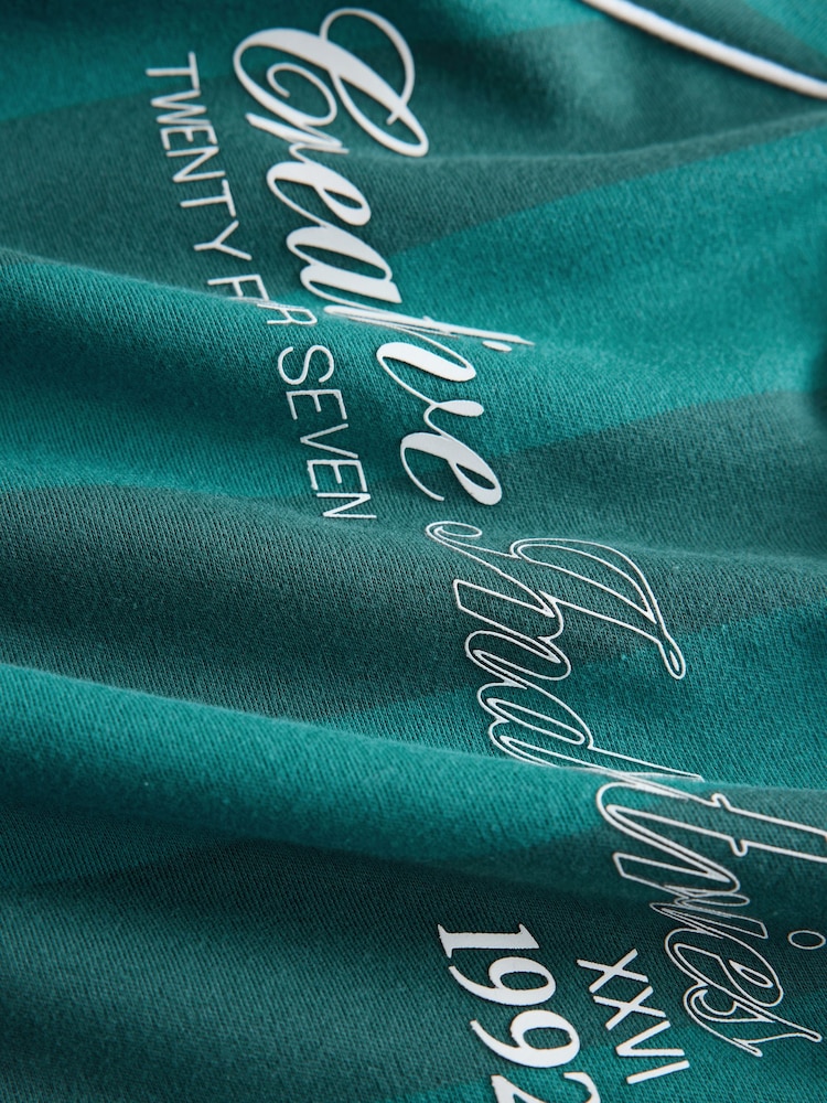 Blue/Teal Varsity Long Sleeve Heavyweight Varsity T-Shirt (3-16yrs) - Image 8 of 8 Blue/Teal Varsity Long Sleeve Heavyweight Varsity T-Shirt (3-16yrs) - Image 8 of 8
