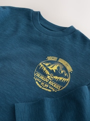 Blue Mountains Relaxed Fit Graphic Long Sleeve Cotton T-Shirt (3-16yrs) - Image 4 of 5