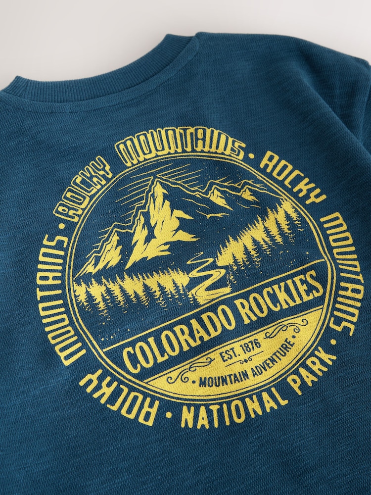 Blue Mountains Relaxed Fit Graphic Long Sleeve Cotton T-Shirt (3-16yrs) - Image 5 of 5 Blue Mountains Relaxed Fit Graphic Long Sleeve Cotton T-Shirt (3-16yrs) - Image 5 of 5