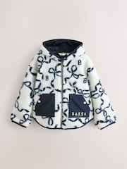 Baker by Ted Baker Ivory Bow Borg Hooded Fleece - Bild 1 von 8