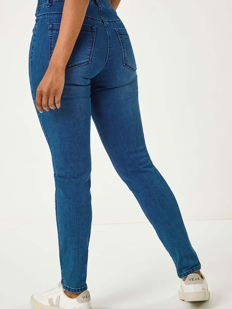 Roman Blue Petite Stretch Denim Leggings - Image 4 of 4 Roman Blue Petite Stretch Denim Leggings - Image 4 of 4