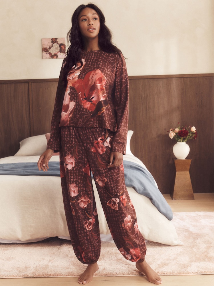 B by Ted Baker Chocolate Brown Pyjamas Set - Afbeelding 1 van 6