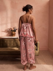 B by Ted Baker Pink Floral Satin Cami Pyjamas Set - Image 2 of 7