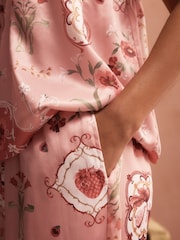 B by Ted Baker Pink Floral Satin Cami Pyjamas Set - Image 6 of 7