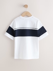 White/Navy Colourblock Short Sleeve T-Shirt (3-16yrs) - Image 2 of 4