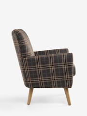 Heritage Check Dark Green Wilson Highback Armchair - Image 7 of 9