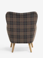 Heritage Check Dark Green Wilson Highback Armchair - Image 8 of 9