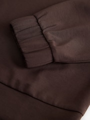 B by Ted Baker Viscose Lounge Quarter Zip Chocolate Brown Top - Image 6 of 10