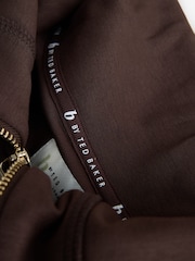 B by Ted Baker Viscose Lounge Quarter Zip Chocolate Brown Top - Image 7 of 10