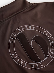 B by Ted Baker Viscose Lounge Quarter Zip Chocolate Brown Top - Image 8 of 10