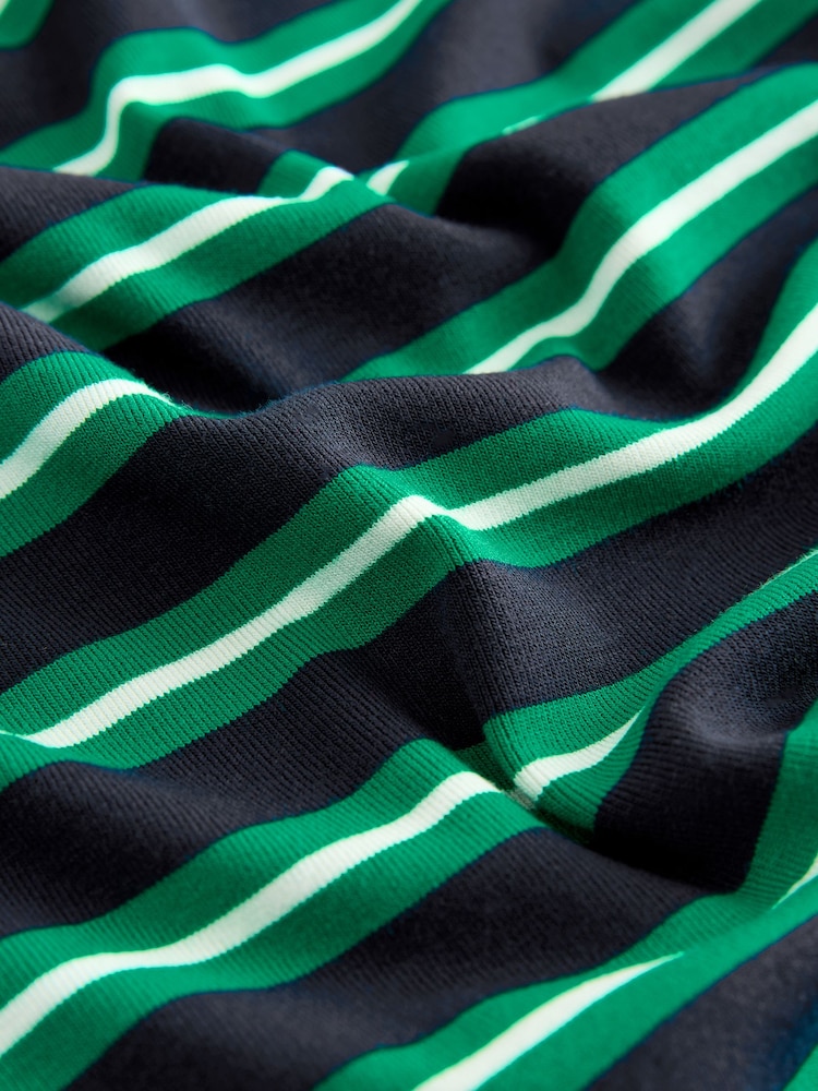 Green/Blue Stripe Short Sleeve Layered Crew Neck T-Shirt - Image 9 of 9 Green/Blue Stripe Short Sleeve Layered Crew Neck T-Shirt - Image 9 of 9