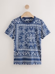 Blue/Navy Bandana Print Essentials T-Shirt - Image 5 of 7