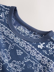 Blue/Navy Bandana Print Essentials T-Shirt - Image 7 of 7