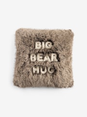 כרית נוי מפרווה מלאכותית עם כיתוב Big Bear Hug - תמונה 3 מתוך 4
