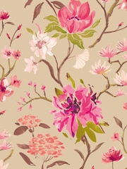Ohpopsi Tea and Rose Saku Linen & Apricot A4 Wallpaper Sample - Image 1 of 1