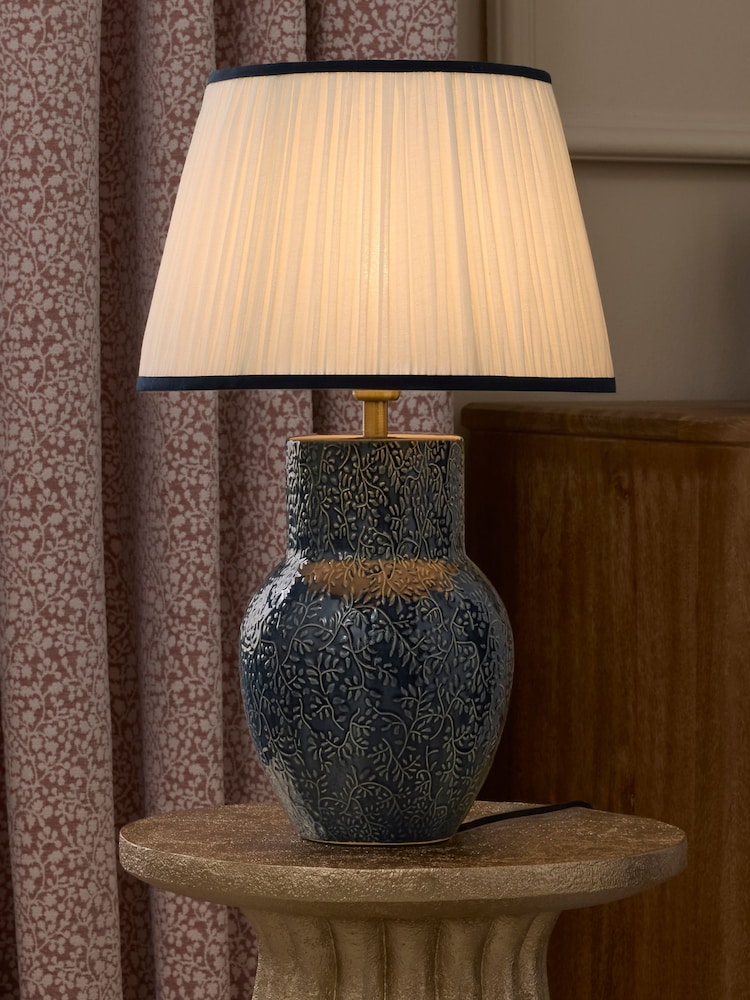 Blue Blue Embossed Table Lamp - Image 1 of 5