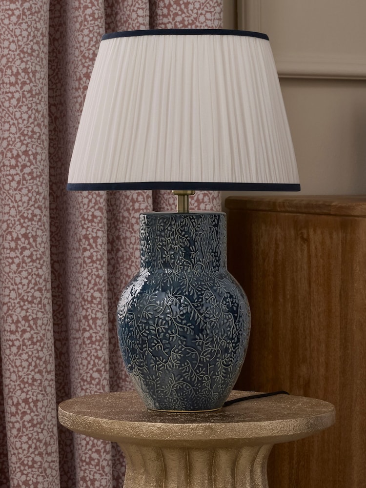 Blue Blue Embossed Table Lamp - Image 2 of 5