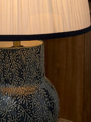 Blue Blue Embossed Table Lamp - Image 3 of 5