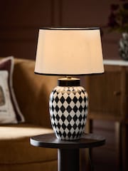 Black/White Checker board Table Lamp - Image 1 of 5