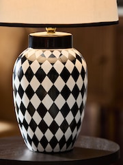 Black/White Checker board Table Lamp - Image 3 of 5