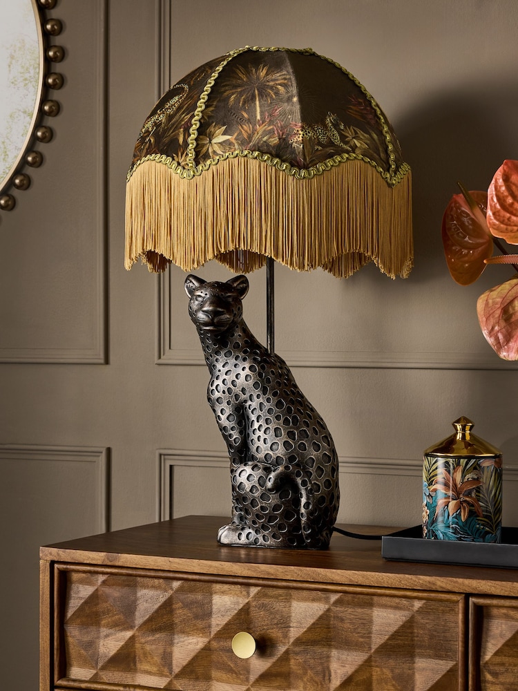 Black Luca Leopard Table Lamp - Image 2 of 6 Black Luca Leopard Table Lamp - Image 2 of 6