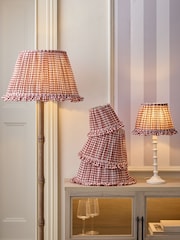 Red Gingham Pleated Lamp Shade - Image 1 of 7