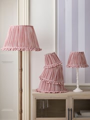 Red Gingham Pleated Lamp Shade - Image 2 of 7