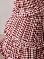 Red Gingham Pleated Lamp Shade - Image 3 of 7