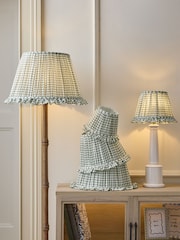 Green Gingham Pleated Lamp Shade - Image 1 of 7