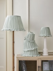 Green Gingham Pleated Lamp Shade - Image 2 of 7