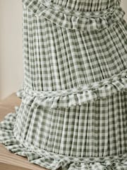Green Gingham Pleated Lamp Shade - Image 3 of 7
