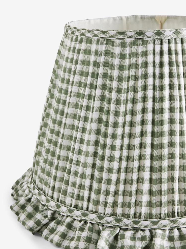 Green Gingham Pleated Lamp Shade - Image 7 of 7 Green Gingham Pleated Lamp Shade - Image 7 of 7