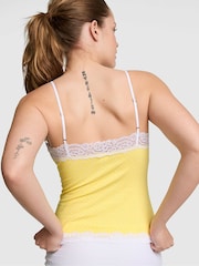 Victoria's Secret Pink Yellow Polka Dot Lace Trim Cami Top - Image 2 of 2