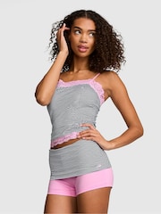 Victoria's Secret Pink Pink Lollipop Stripe Foldover Shorts - Image 1 of 2