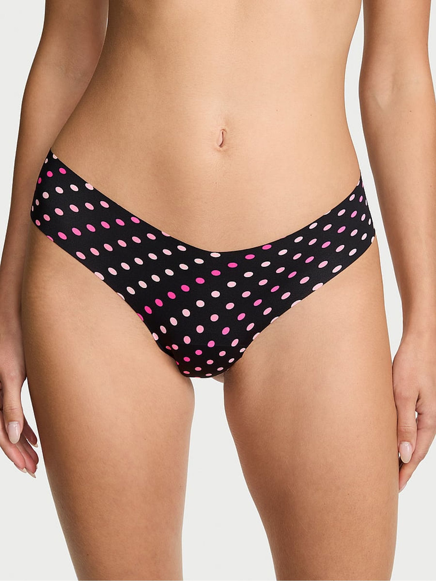 Victoria's Secret Black Polka Dot Thong Knickers