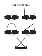 Victoria's Secret Pink Black Lightly Lined Strapless Multiway Bra - Image 4 of 4