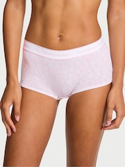 Victoria's Secret White & Pink Short Logo Knickers - Image 1 of 2