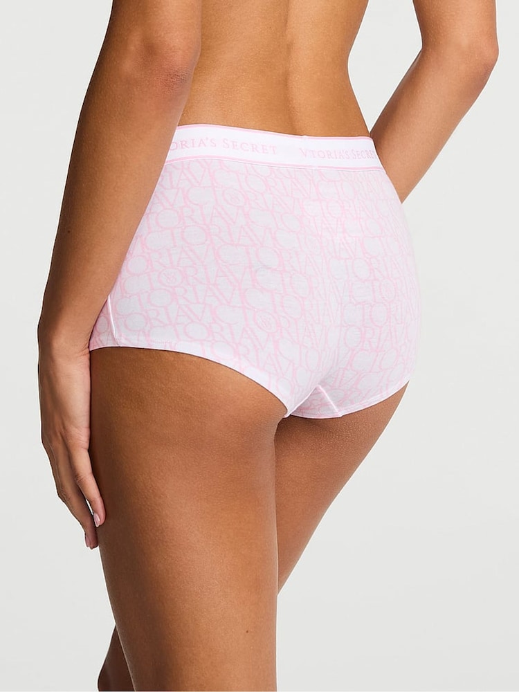 Victoria's Secret White & Pink Short Logo Knickers - Image 2 of 2