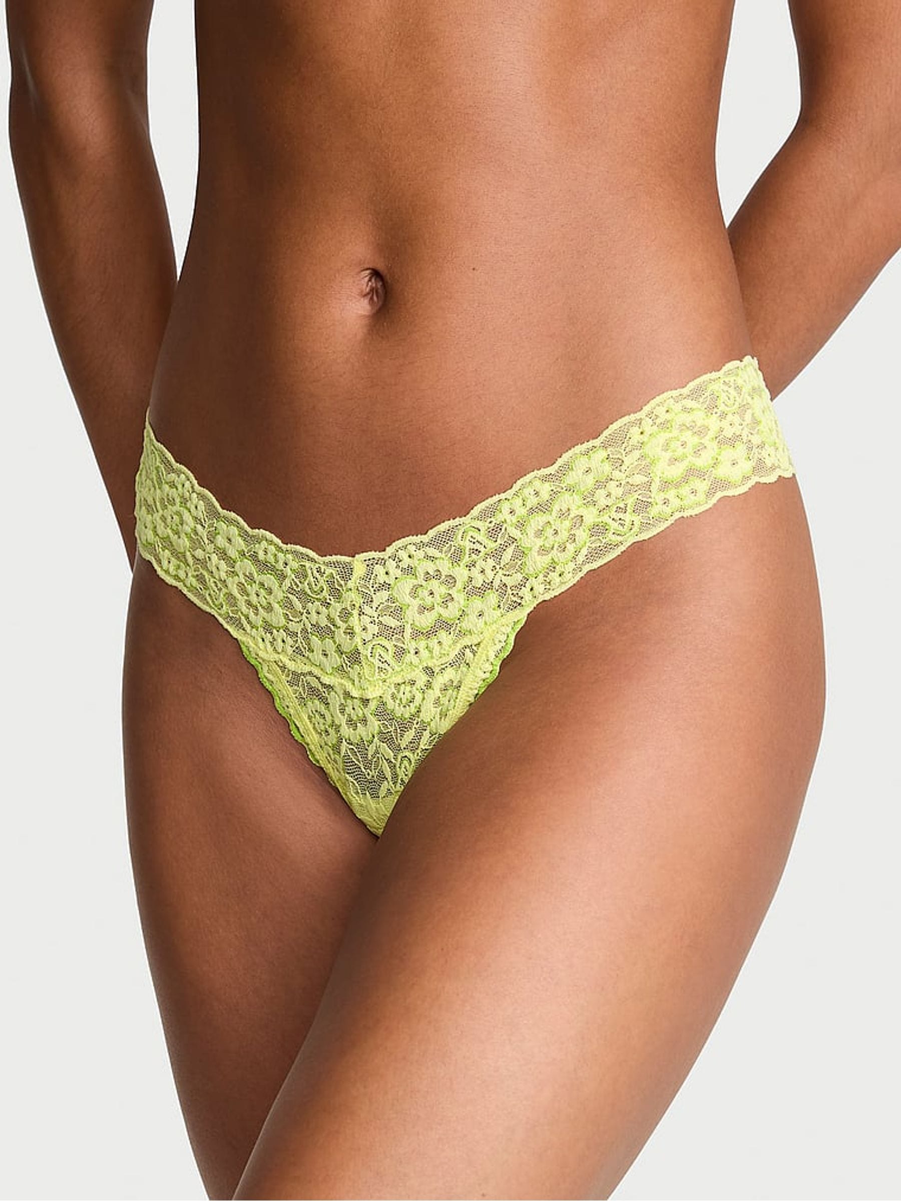 Victoria's Secret Lime Yellow Thong Knickers