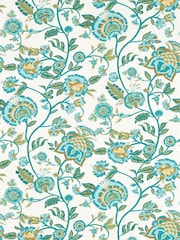Clarke and Clarke Teal Barmeri Indira Wallcoverings A4 Wallpaper Sample Wallcoverings - Image 1 of 1