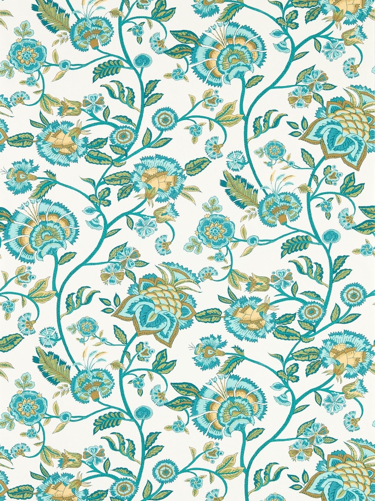 Clarke and Clarke Teal Barmeri Indira Wallcoverings A4 Wallpaper Sample Wallcoverings - Image 1 of 1