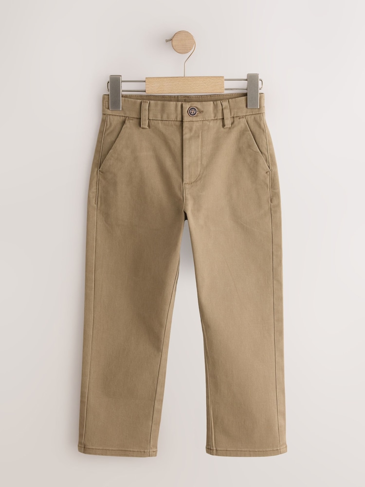 Tan Brown Loose Fit Stretch Chino Trousers (3-17yrs) - Image 1 of 4 Tan Brown Loose Fit Stretch Chino Trousers (3-17yrs) - Image 1 of 4