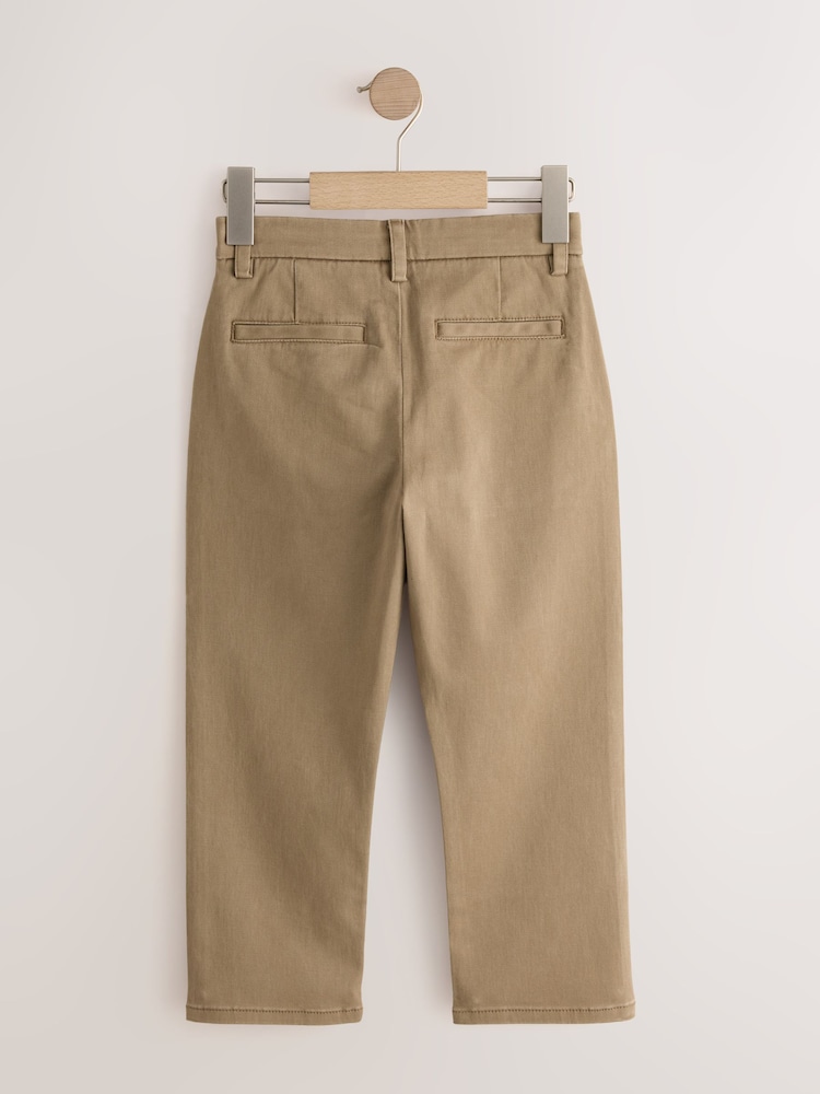Tan Brown Loose Fit Stretch Chino Trousers (3-17yrs) - Image 2 of 4 Tan Brown Loose Fit Stretch Chino Trousers (3-17yrs) - Image 2 of 4