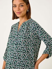 Roman Blue Floral Print 3 Button Shirt - Image 3 of 5
