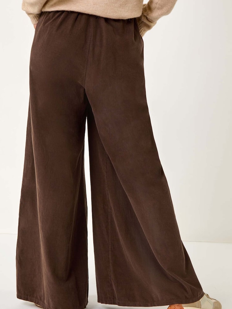 Roman Brown Baby Corduroy Wide Leg Trousers - Image 1 of 5 Roman Brown Baby Corduroy Wide Leg Trousers - Image 1 of 5
