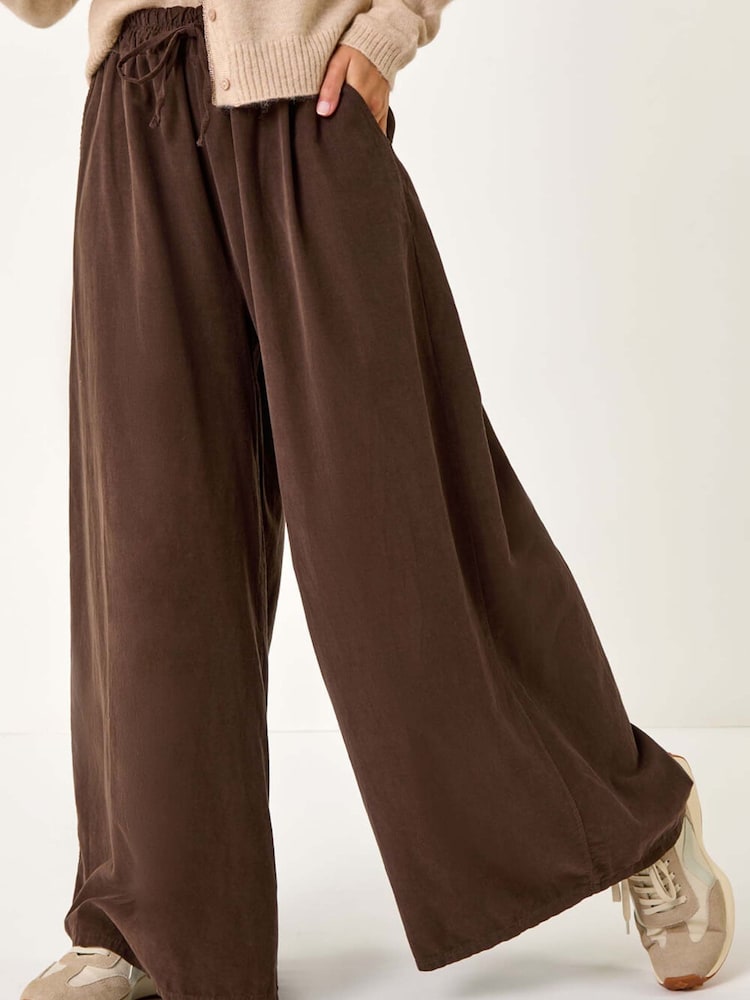 Roman Brown Baby Corduroy Wide Leg Trousers - Image 2 of 5 Roman Brown Baby Corduroy Wide Leg Trousers - Image 2 of 5