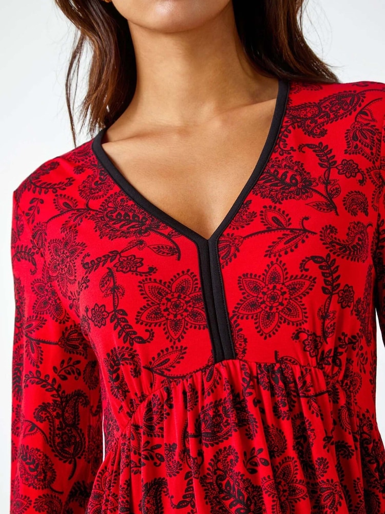 Roman Floral Print Stretch Dress - Imagen 5 de 5 Roman Floral Print Stretch Dress - Imagen 5 de 5